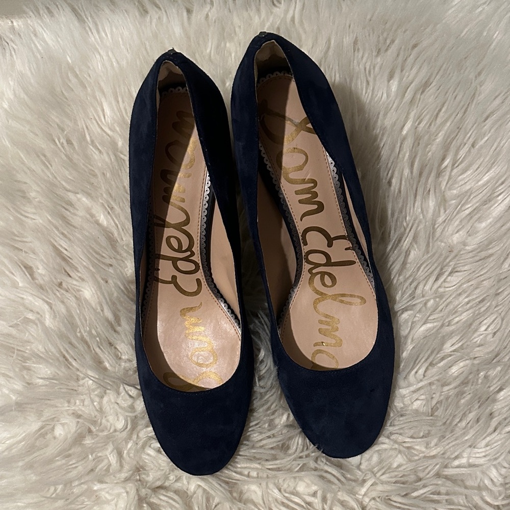 Sam Edelman Dark Blue Suede Flats